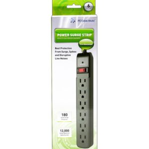 6-Outlet Power Bar with Surge Protection (4 ft)
